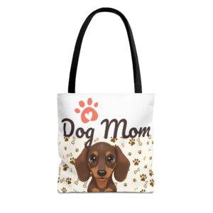 Cute Puppy Dog Mom Canvas Tote Bag