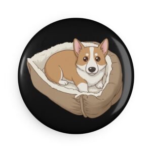 Cozy Corgi Nap Magnet, Round (1 & 10 pcs)